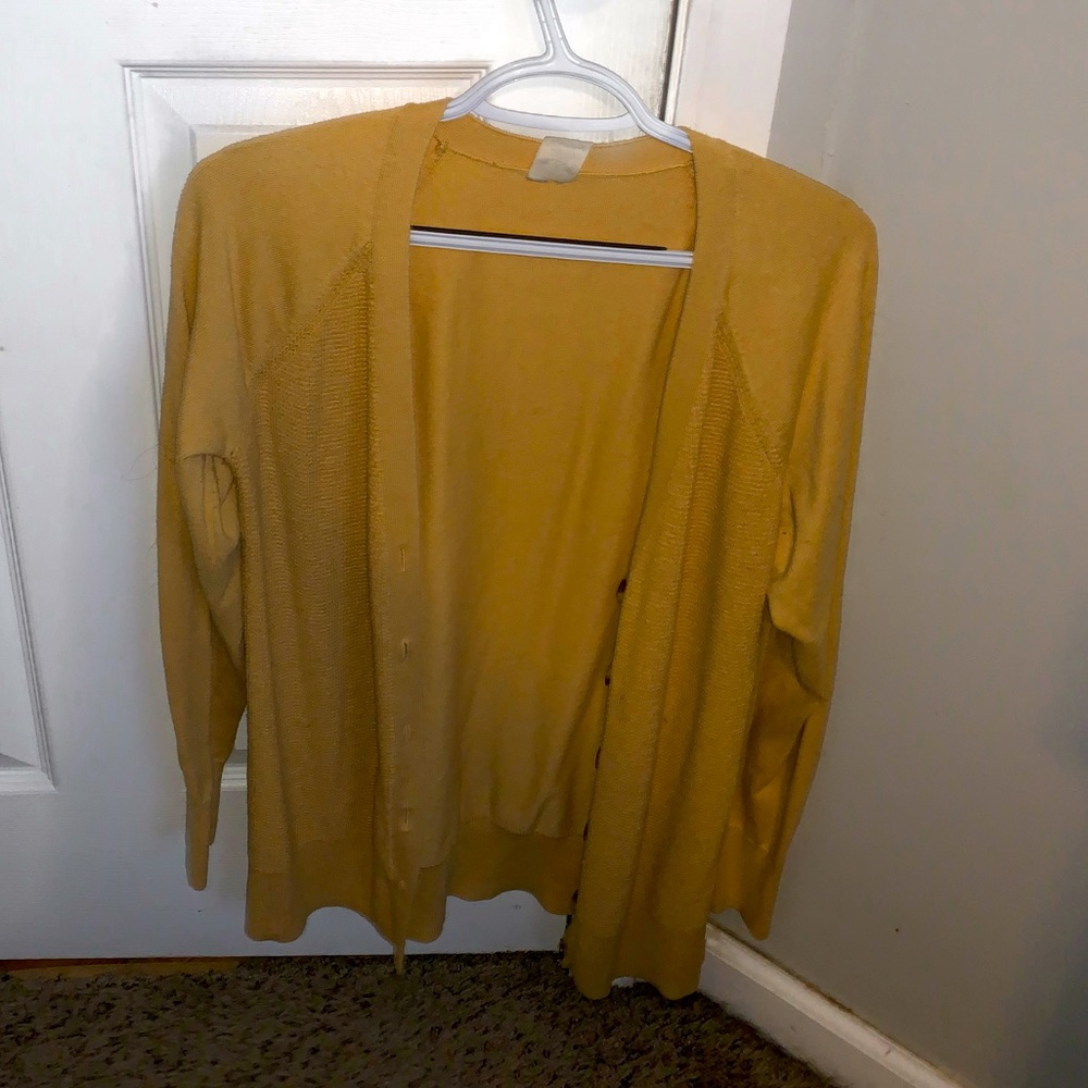 Yellow cardigan